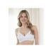 Plus Size Women's Bestform 5006222 Floral Jacquard Wireless Soft Cup Bra With Lightly-Lined Cups by Bestform in White (Size 36 B)