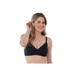 Plus Size Women's Bestform 5006248 Striped Wireless Cotton Bra With Lightly-Lined Cups by Bestform in Black (Size 38 D)