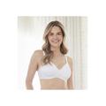 Plus Size Women's Bestform 5006248 Striped Wireless Cotton Bra With Lightly-Lined Cups by Bestform in White (Size 40 D)