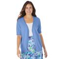 Plus Size Women's Lightweight Short Sleeve V-Neck Cardigan by Woman Within in French Blue (Size S)