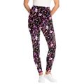 Plus Size Women's Stretch Cotton Printed Legging by Woman Within in Black Multi Florals (Size 6X)