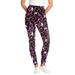 Plus Size Women's Stretch Cotton Printed Legging by Woman Within in Black Multi Florals (Size M)