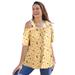 Plus Size Women's Printed Cold-Shoulder Blouse by Woman Within in Banana Airy Floral (Size 26/28) Shirt