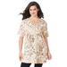 Plus Size Women's Easy Fit Peasant Tee by Catherines in Ivory Paisley (Size 4X)