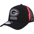 Men's New Era x Alpha Industries Black Green Bay Packers A-Frame 9FORTY Trucker Snapback Hat