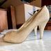 Jessica Simpson Shoes | Jessica Simpson Peep-Toe Heels | Color: Gold | Size: 7