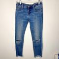 Free People Jeans | Free People Denim Ankle Frayed Crop Hem Mid Rise Jean Womens Size 26 Pants | Color: Blue | Size: 26