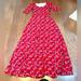 Lularoe Dresses | Lularoe Ana Red Palm Tree Maxi A-Line Dress Size Small | Color: Blue/Red | Size: S