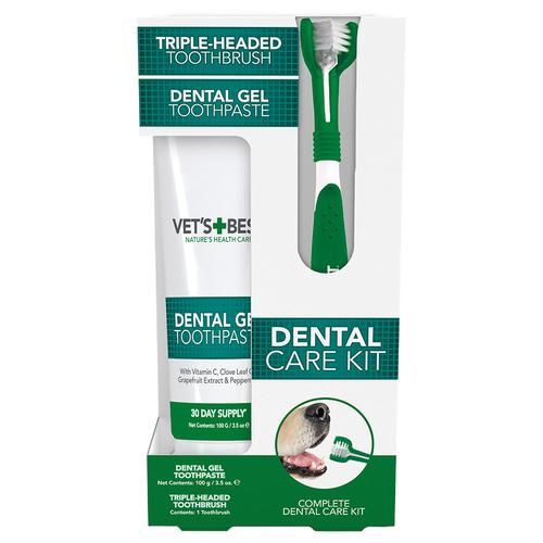 Vet's Best® Zahnpflege Set aus Zahnbürste und Zahnpasta für Hunde