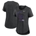 Women's Nike Heather Black Colorado Rockies Touch Tri-Blend T-Shirt