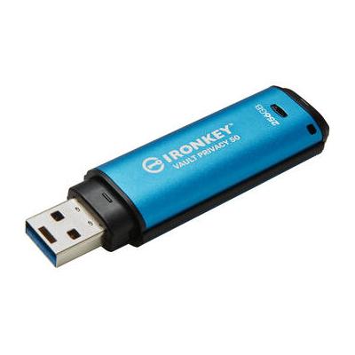 Kingston 256GB IronKey Vault Privacy 50 Series USB-A 3.2 Gen 1 Flash Drive (TAA Comp IKVP50/256GB