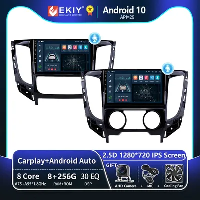 EKIY T8 8G 256G Android 10 Autoradio Pour Mitsubishi L200 5 2015-2019 Autoradio Multimédia IPS Écran