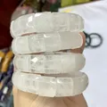Bracelet en pierre de cristal de quartz de roche de nuage blanc bracelet de bijoux de pierre