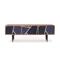 Meuble TV bleu 2 tiroirs et 2 portes L 170 cm