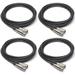 4 Hosa MCL-103 3 Foot XLR Female to Male Microphone Cables 3 PIN