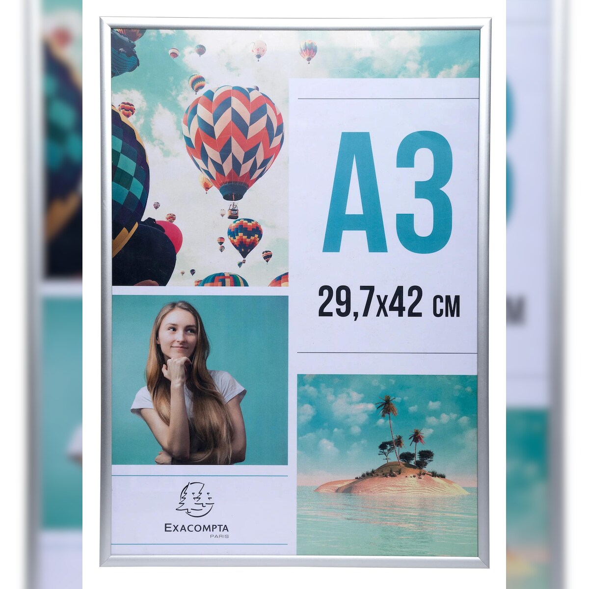 Exacompta 83758D 12x Fotorahmen A3, Aluminium, Exacryl - Kristall Image