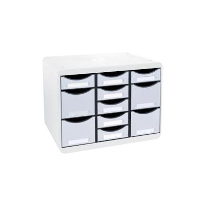 Exacompta 313740D OFFICE Schubladenbox mit 11 Schubfächern, STORE BOX MULTI, 270x355x271 mm - Lichtgrau