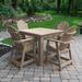 Hamilton 5-piece Outdoor Dining Set - 42" x 42" Table, Counter-height