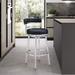 Titana Faux Leather Upholstered Swivel Bar/Counter Stool in Brushed Stainless Steel