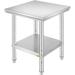 VEVOR Stainless Steel Work Table Commercial Kitchen Prep & Work Table Heavy Duty Worktable with Adjustable Feet