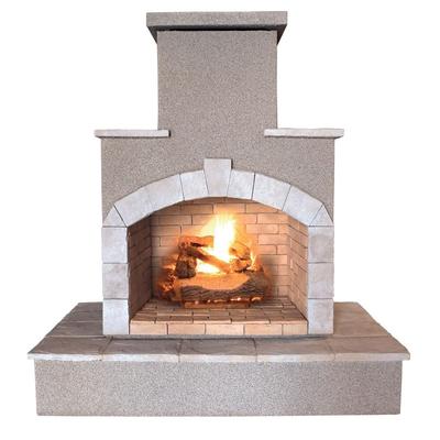 73 in. Tile and Stucco Propane Gas Outdoor Fireplace