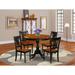 East West Furniture Dinette Set Consist of Wood Dining Table and Dining Room Chairs with Slatted Back - (Pieces Option)