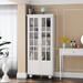 Storage Cabinet Multifunctional Storage Closet with Doors White/Black - 31.5"W x 72.3"H