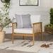 Walker Edison Modern Solid Eucalyptus Outdoor Lounge Chair Natural