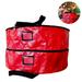 Double Layer Christmas Wreath Storage Container Bag Wreath Storage Pure Color Seasonal Garland Holiday Container Festive Wreath Storage Box with Dual Zippers and Handles for Xmas(Red 30 Inch)