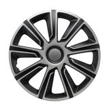 Alpena 16 Ivo Carbon Silver & Black Wheel Cover Kit: Fits Most Vehicles Steel Wheels Set of 4