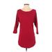 Isaac Mizrahi for Target Casual Dress - Shift Scoop Neck 3/4 sleeves: Red Print Dresses - Women's Size X-Small