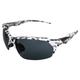 AlterImage Pursuit Wraparound Sports & Motorcycle Retro Sunglasses for Men or Women Semi-Rimless White Camo Frame w/Rubber Nose Pads & Smoke Lenses