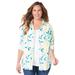 Plus Size Women's Liz&Me® Buttonfront Shirt by Liz&Me in White Watercolor Lemon (Size 4X)
