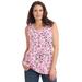 Plus Size Women's Perfect Printed Scoopneck Tank by Woman Within in Pink Blossom Vine (Size 38/40) Top