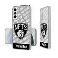 Brooklyn Nets Personalized Tilt Design Galaxy Clear Case