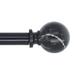 MERIVILLE 1-Inch Diameter Single Window Treatment Curtain Rod Black Marble Ball Finial 48-inch to 84-inch Adjustable Black