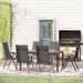 Lark Manor™ Argyri Rectangular 6 - Person 64" Long Outdoor Dining Set Metal in Black | 64 W x 38 D in | Wayfair B4D53C49EFC947799AC1BFA6C7B2BADE