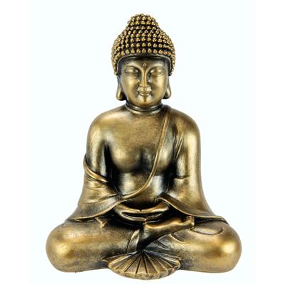 Dekofigur I.GE.A. "Buddha", gold (goldfarben), B:19cm H:24cm, Polyresin, Dekofiguren Image