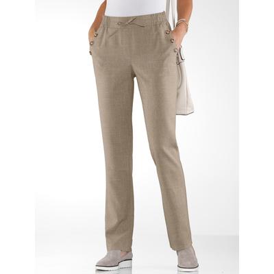 Leinenhose CLASSIC BASICS, Damen, Gr. 54, Normalgrößen, grau (taupe), 100% Polyester, unifarben, lang, Hosen Image