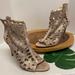 Jessica Simpson Shoes | Jessica Simpson Gessin Floral Lace Stenciled Blush Jeweled Heeled Booties | Color: Pink | Size: 12