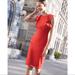 J. Crew Dresses | J Crew Red Peplum Dress With Flutter Sleeve | Color: Red | Size: 4