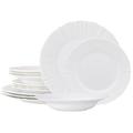 Noritake Cher Blanc 12-Piece Dinnerware Set, Service For 4 Porcelain/Ceramic in White | Wayfair 1655-12H