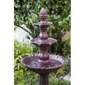 Ophelia & Co. Marroquin Resin 3-Tier Freestanding Waterfall Fountain in Brown | 51 H x 22.8 W x 22.8 D in | Wayfair