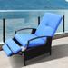 Wade Logan® Schunemunk Rattan Adjustable Recliner Chair w/ Hand-Woven All-Weather Wicker For Patio, Outdoor, Garden | Wayfair