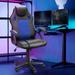 Inbox Zero Adjustable Ergonomic Leather Swivel PC & Racing Game Chair Leather in Blue | 43 H x 21 W x 19 D in | Wayfair
