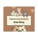 Zoomie Kids International Cat Day by Kelly Johnson - Unframed Graphic Art on Canvas in Brown/Gray | 10 H x 14 W x 10 D in | Wayfair