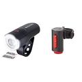 SIGMA Sport - Aura 30 | LED Fahrradlicht 30 Lux | Schwarz & Fischer Twin Fahrrad-Rücklicht mit 360° Bodenleuchte für mehr Sichtbarkeit und Schutz, aufladbarer Akku