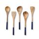 Kitchen Utensils or Wooden Spoons Set, Cooking Utensils for Non Stick Pans, Wooden Spoons for Cooking Including Wooden Spoon, Fork, Spatula, Slotted Spatula, Corner Spoon, 12 Inch, Mango Wood, Blue