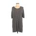 Brandy Melville Casual Dress - Shift Scoop Neck Short sleeves: Black Print Dresses