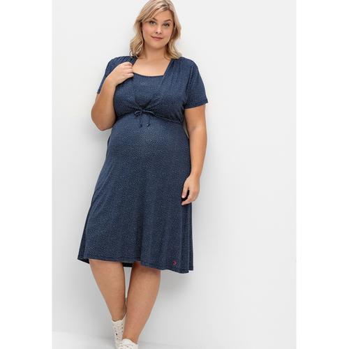 „Umstandskleid SHEEGO „“Große Größen““ Gr. 56, Normalgrößen, blau (nachtblau bedruckt) Damen Kleider Umstandskleider aus Jersey, mit Stillfunktion“